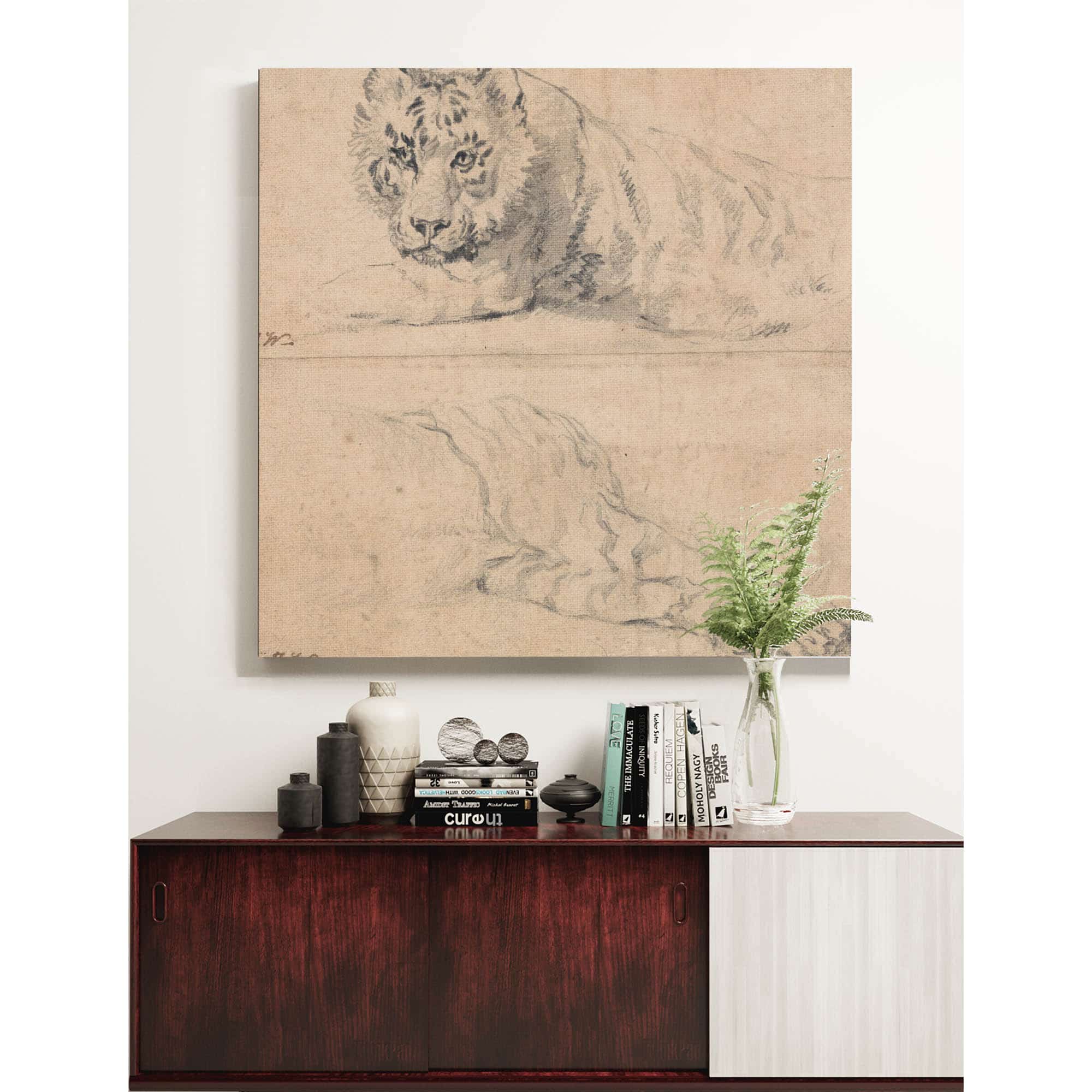 Two Studies Of A Tiger Above Head And Shoulders Below Hindquarters by James Ward