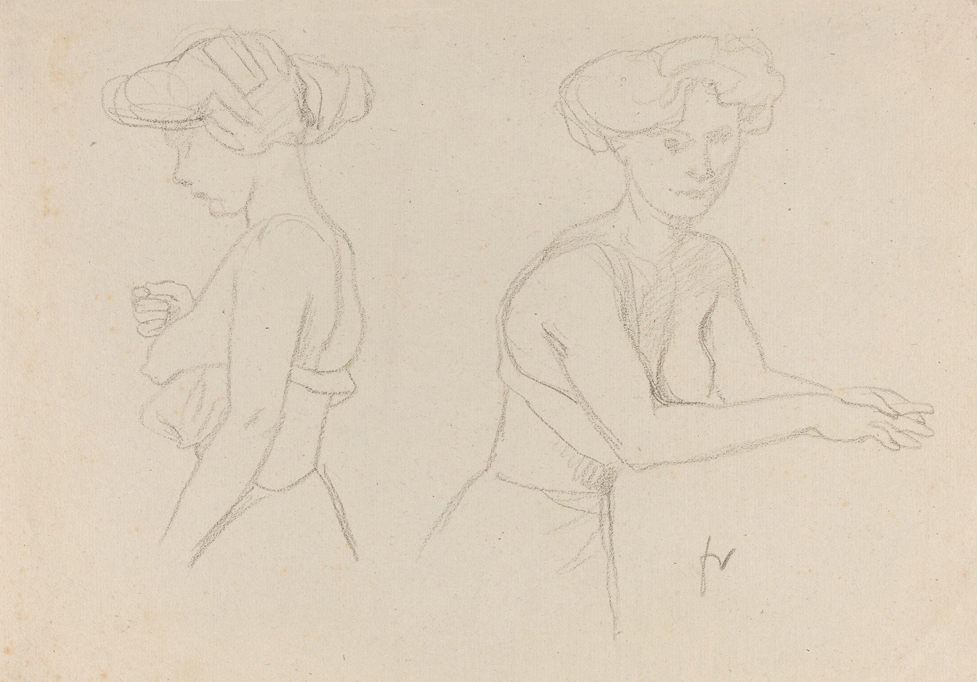 Two Studies Of A Woman Dressing S by Felix Vallotton