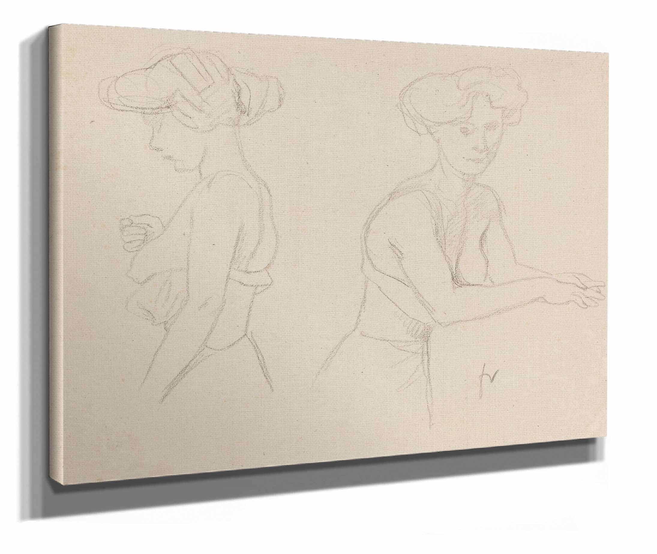 Two Studies Of A Woman Dressing S by Felix Vallotton