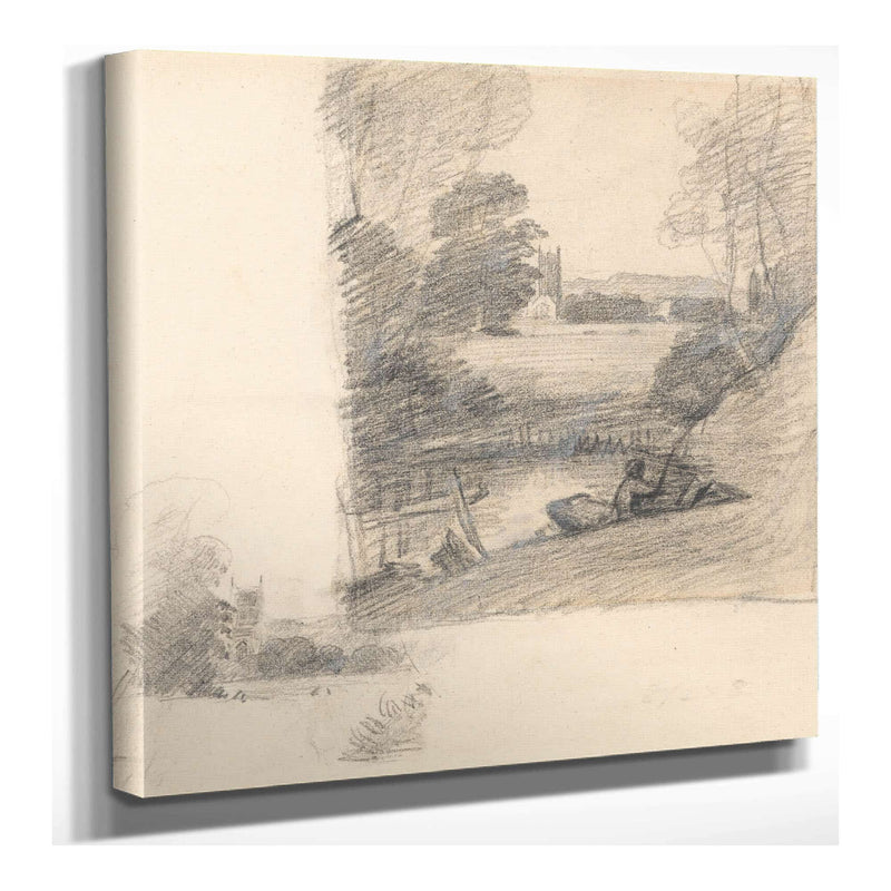 Two Studies Of Dedham Church From The East Between And by John Constable