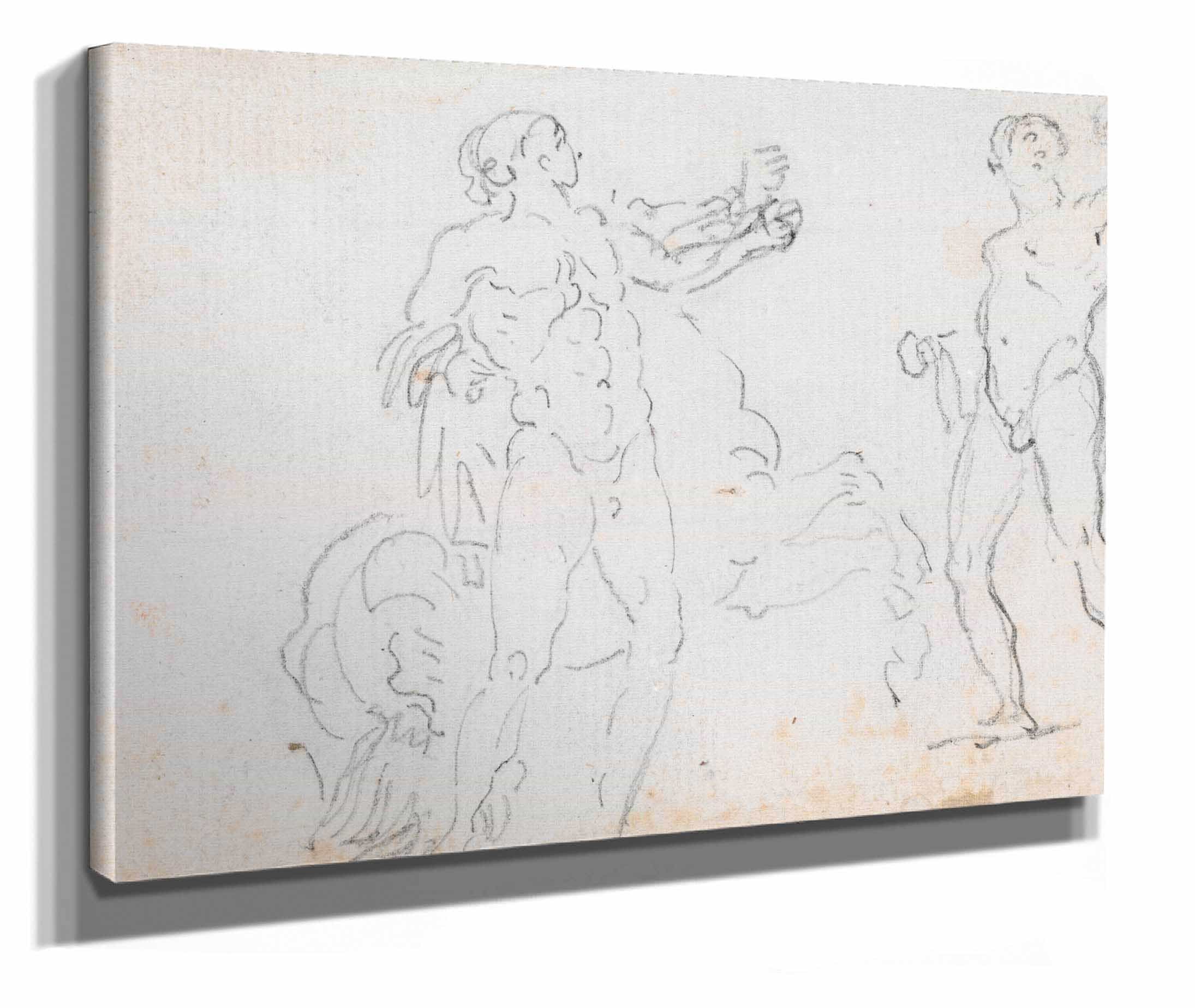 Two Studies Of The Statue Of Alexander And Bucephalus by Hubert Robert