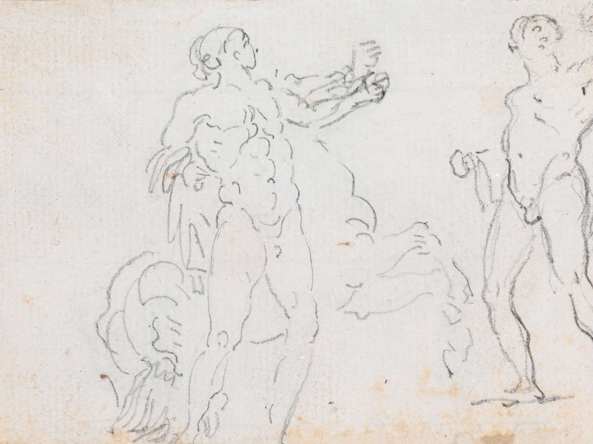 Two Studies Of The Statue Of Alexander And Bucephalus by Hubert Robert