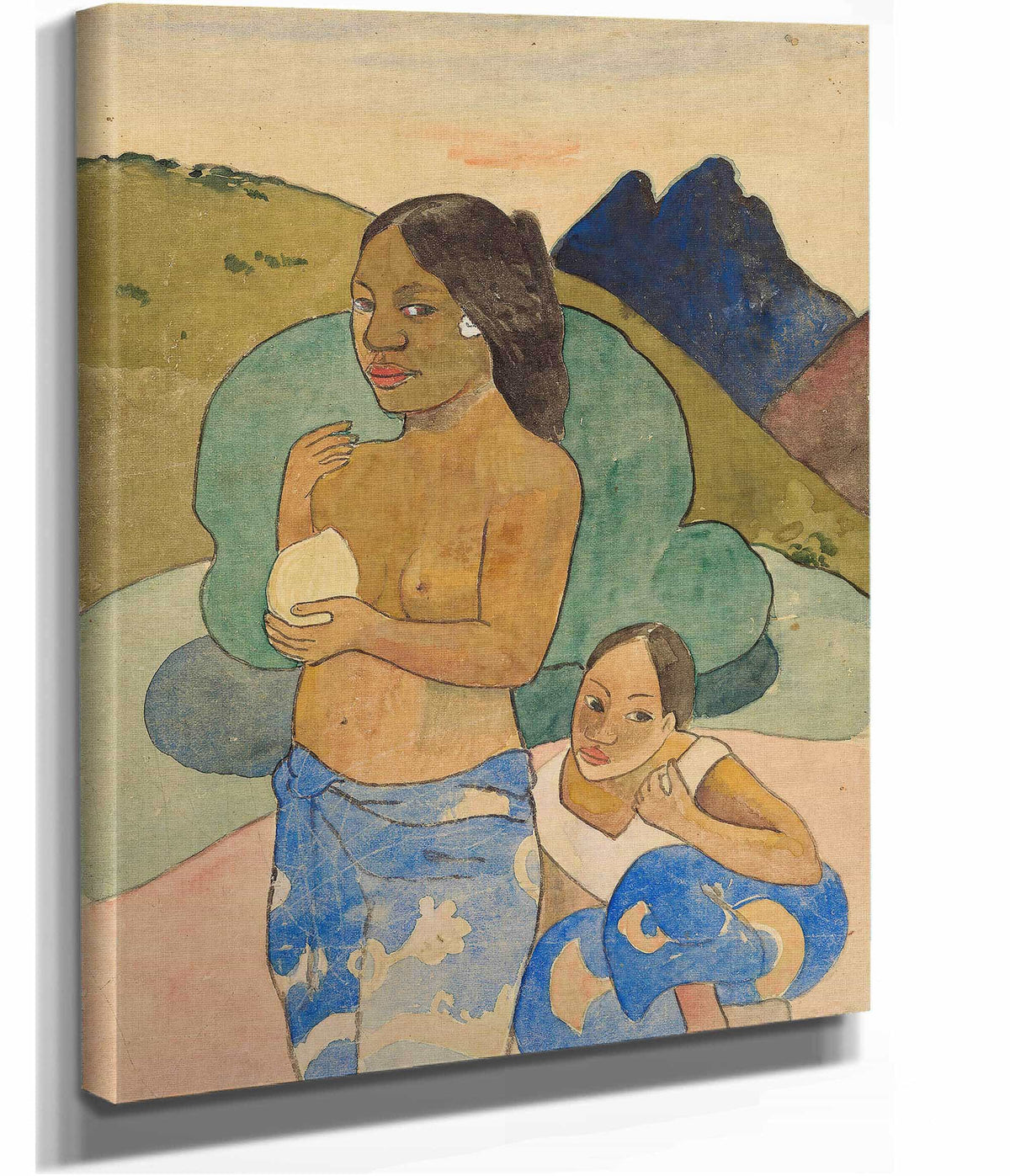Two Tahitian Women In A Landscape   by Paul Gauguin