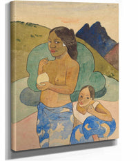 Two Tahitian Women In A Landscape   by Paul Gauguin