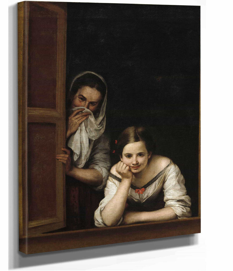Two Women At A Window by Bartolome Esteban Murillo