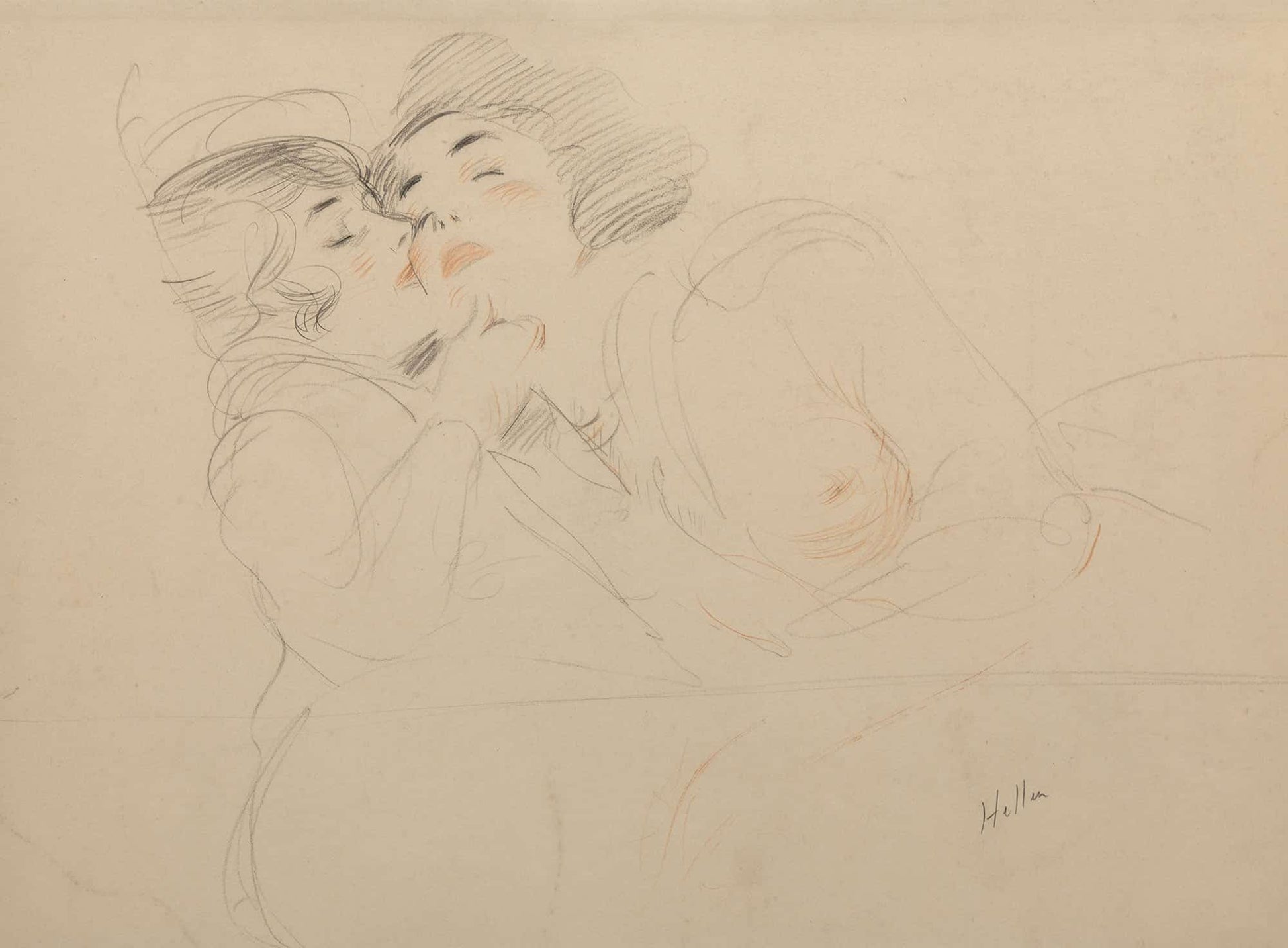 Two Women by Paul Cesar Helleu