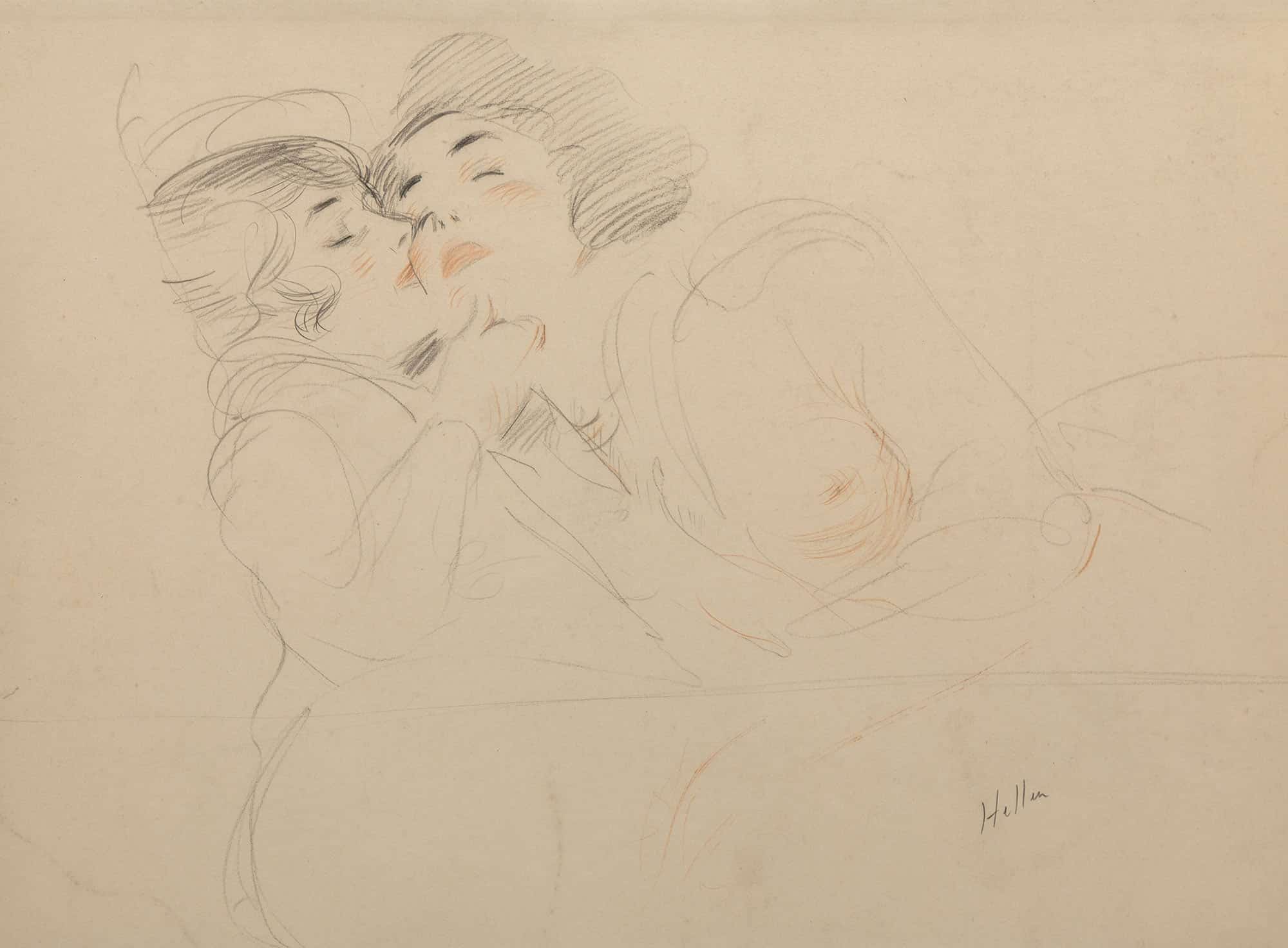 Two Women by Paul Cesar Helleu