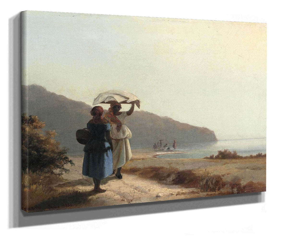 Two Women Chatting By The Seast Thomas by Camille Pissarro