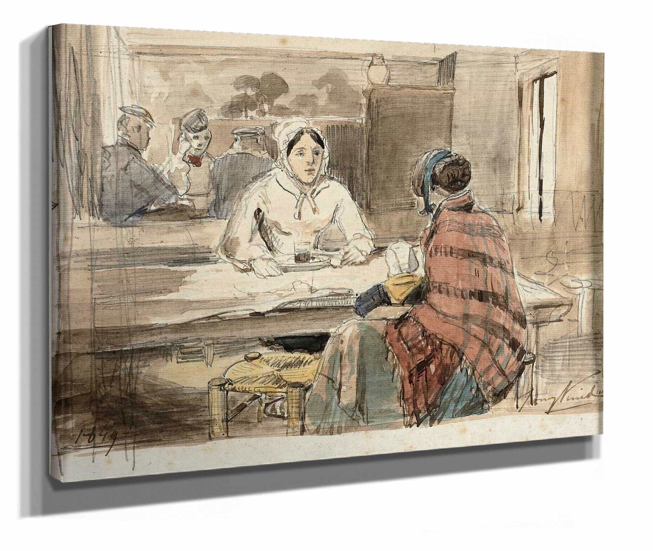 Two Women In A Cafe by Johan Barthold Jongkind