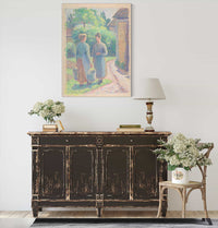 Two Women In A Garden by Camille Pissarro