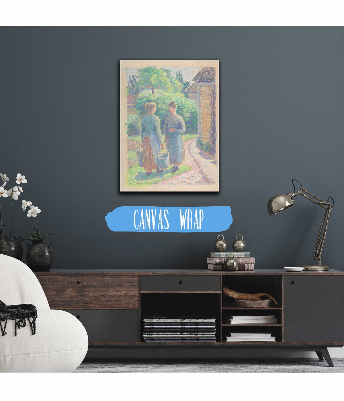 Two Women In A Garden by Camille Pissarro