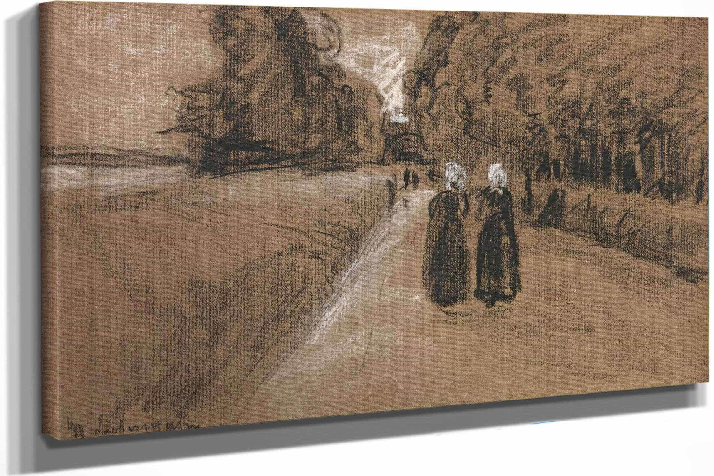 Two Women On An Alley Along The Zuiderzee by Max Liebermann