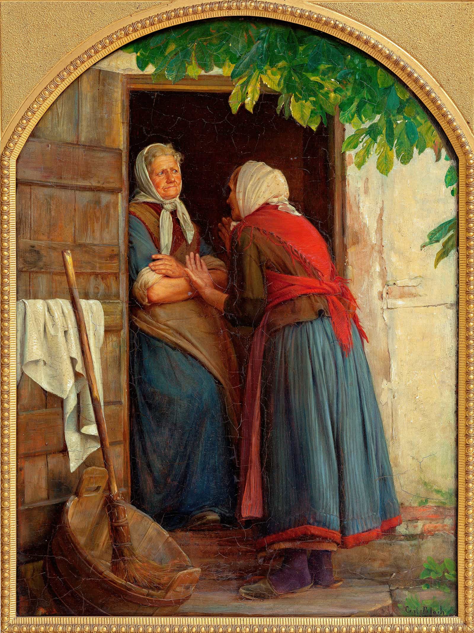 Two Women Talking by Carl Bloch