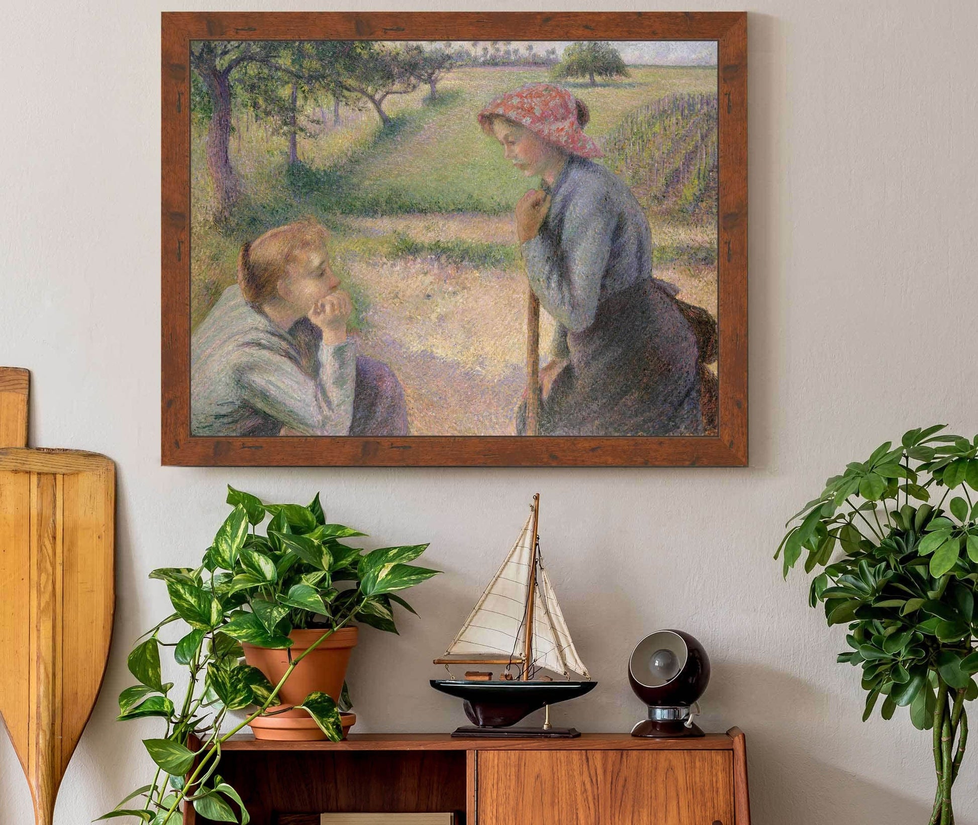 Two Young Peasant Women  by Camille Pissarro
