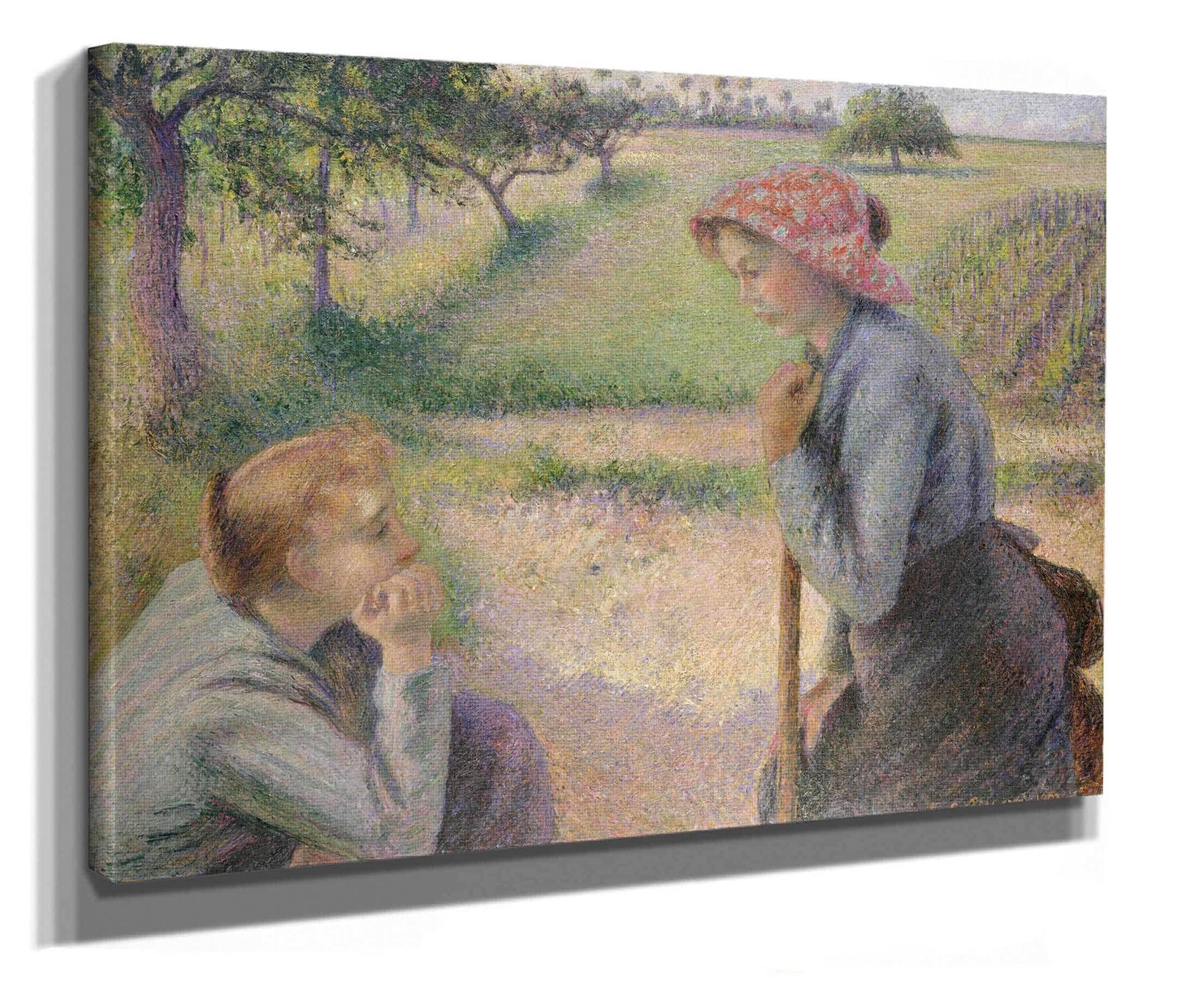 Two Young Peasant Women  by Camille Pissarro