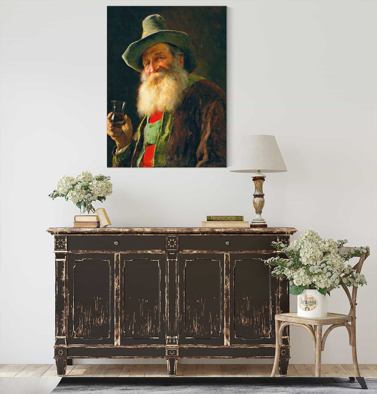 Tyrolean Farmer With Wine Glass by Franz Von Defregger