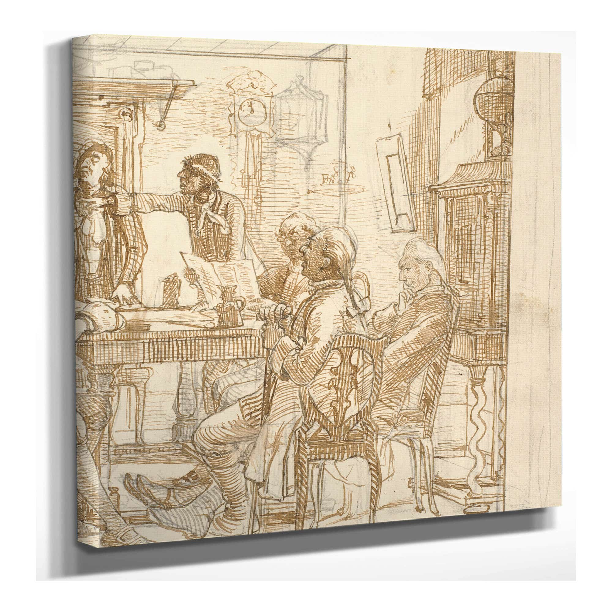 Udsnit Af Collegium Politicum. Den Politiske Kandestober by Wilhelm Marstrand