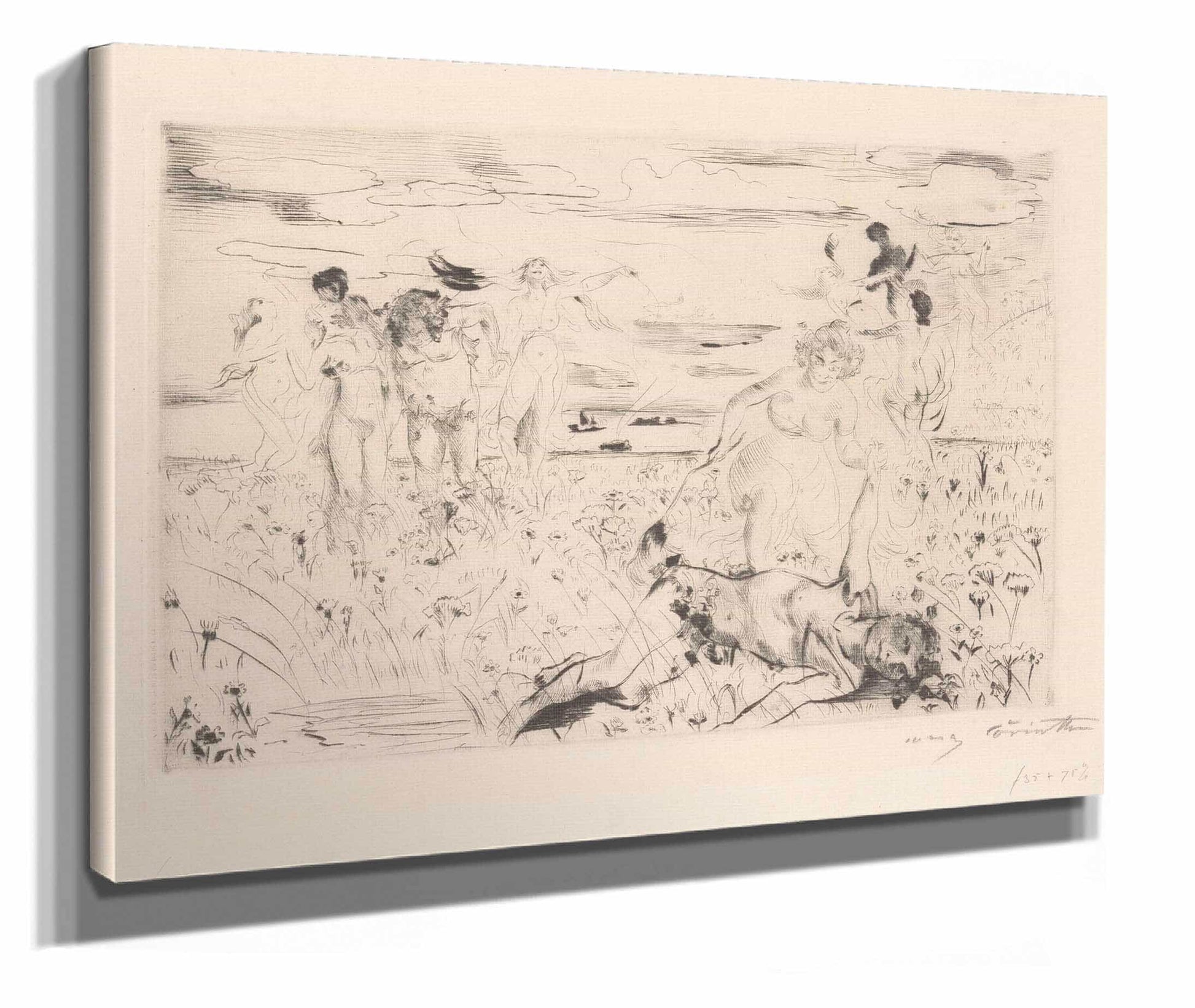 Uitgelaten Bacchanten In Een Veld by Lovis Corinth