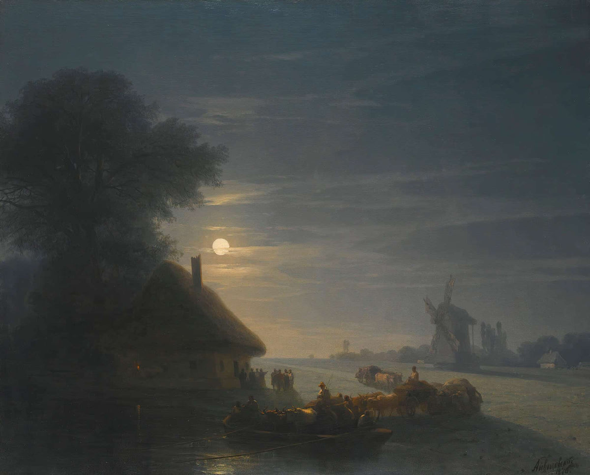 Ukrainian Landscape At Night by Ivan Konstantinovich Aivazovsky