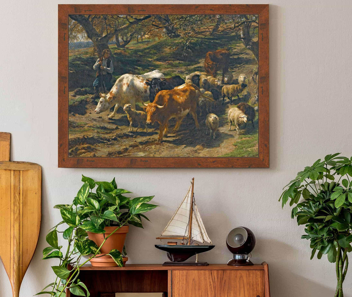 Un Berger Avec Son Troupeau by Rosa Bonheur