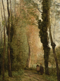 Un Chemin Sous Les Arbres Au Printemps by Jean Baptiste Camille Corot