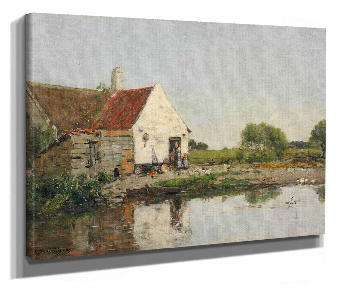 Un Coin De Ferme Aux Environs De Dunkerque by Eugene Boudin