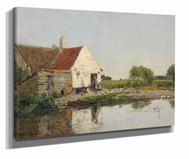 Un Coin De Ferme Aux Environs De Dunkerque by Eugene Boudin