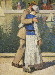 Un Couple Marchant Le Long Du Bassin Du Luxembourg by Henri Martin