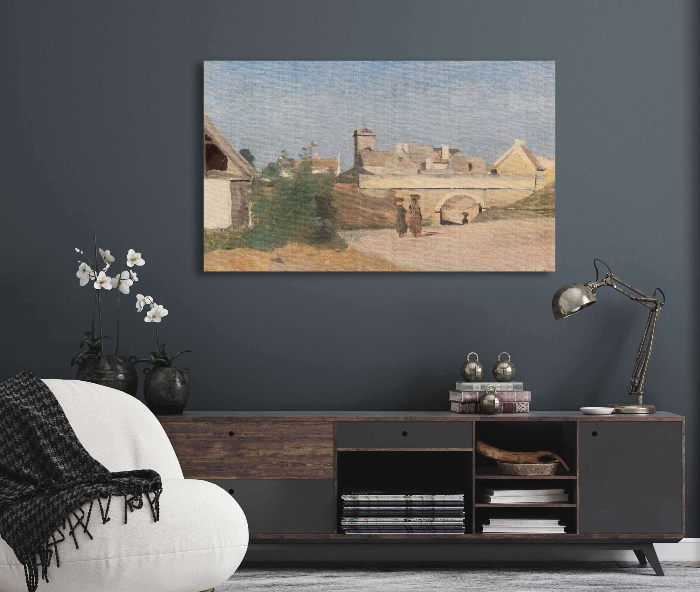 Un Faubourg De Ville by Jean Baptiste Camille Corot