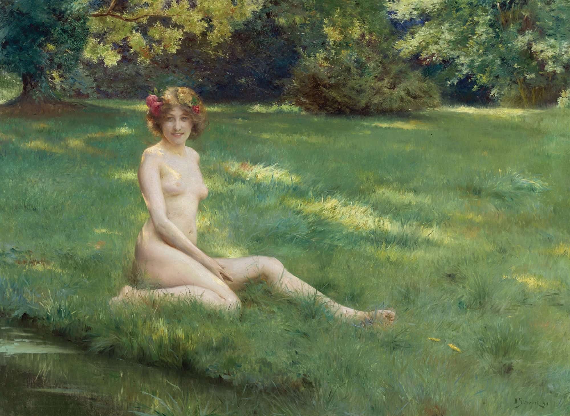 Un Nu Sur La Pelouse by Julius Leblanc Stewart