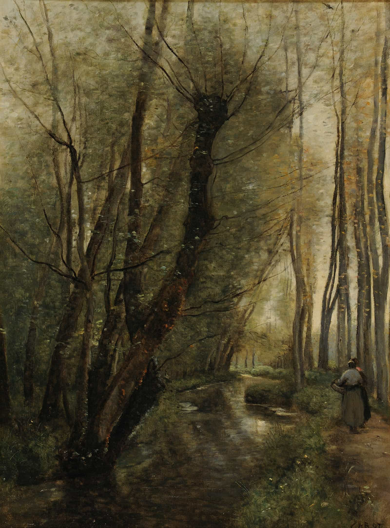 Un Ruisseau Environs De Beauvais by Jean Baptiste Camille Corot