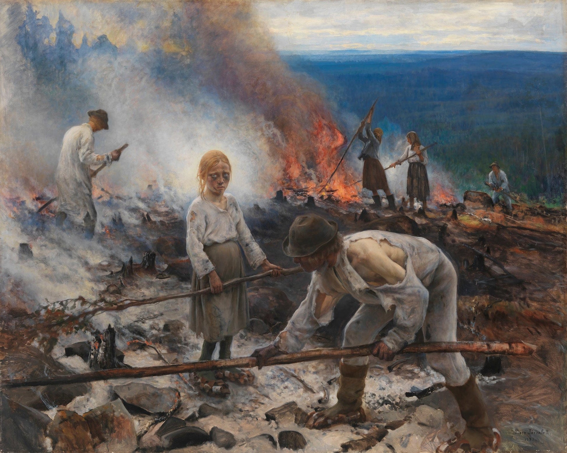 Under The Yoke Burning The Brushwood by Eero Jarnefelt