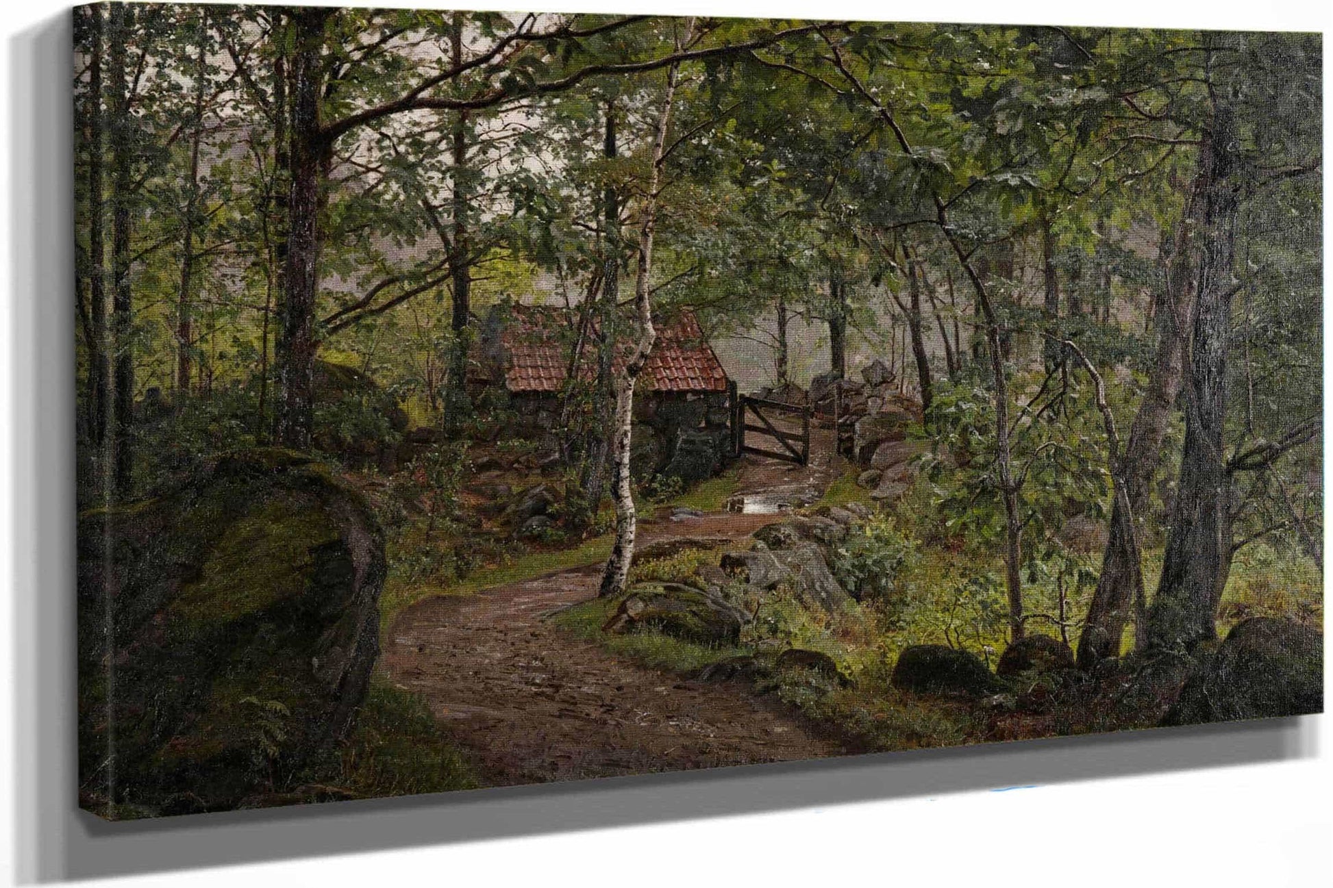 Under Traerne Hoven Ved Mandal by Amaldus Nielsen