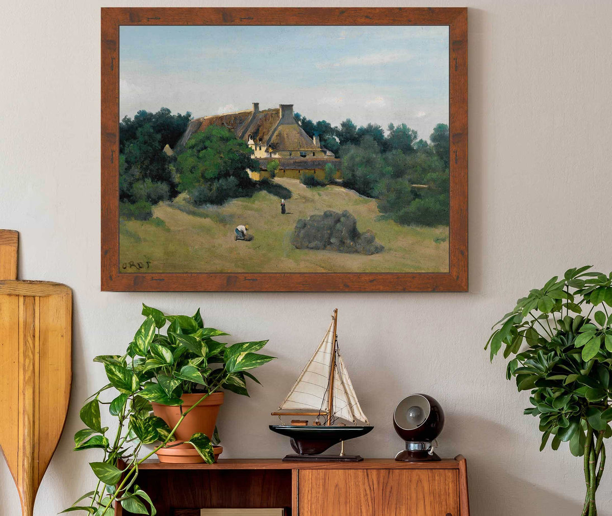 Une Ferme A Saint Martin Du Bon Fosse Pres De Saint Lo by Jean Baptiste Camille Corot