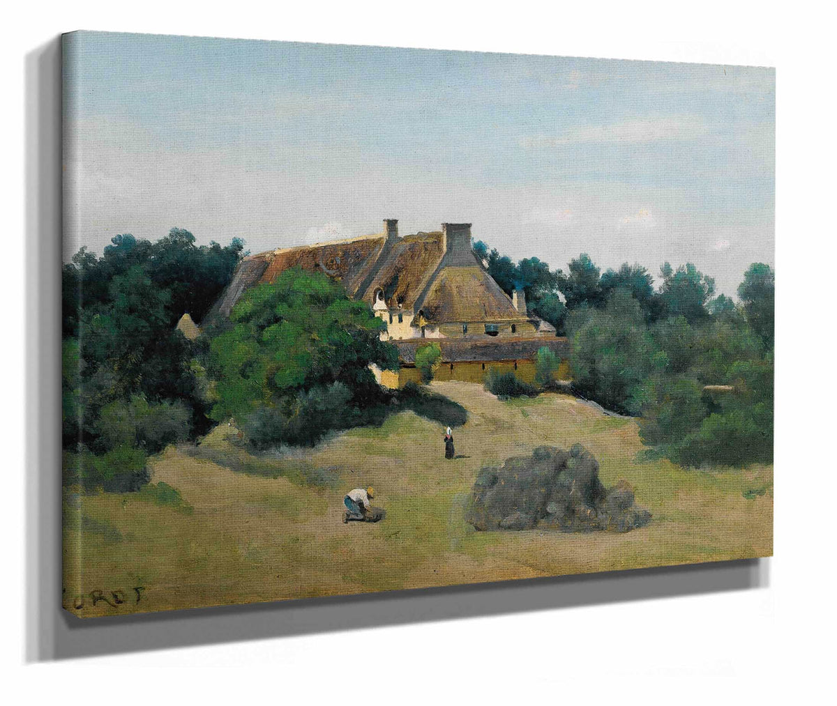 Une Ferme A Saint Martin Du Bon Fosse Pres De Saint Lo by Jean Baptiste Camille Corot