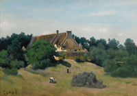 Une Ferme A Saint Martin Du Bon Fosse Pres De Saint Lo by Jean Baptiste Camille Corot