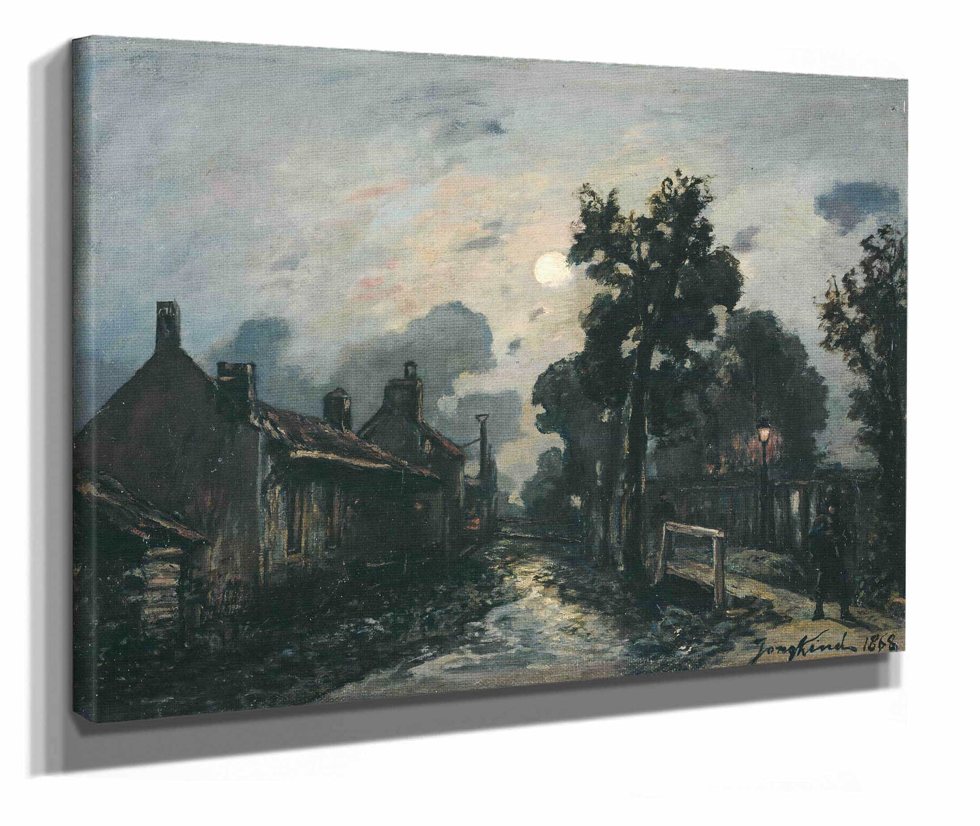 Une Rue A Delft Le Soir by Johan Barthold Jongkind