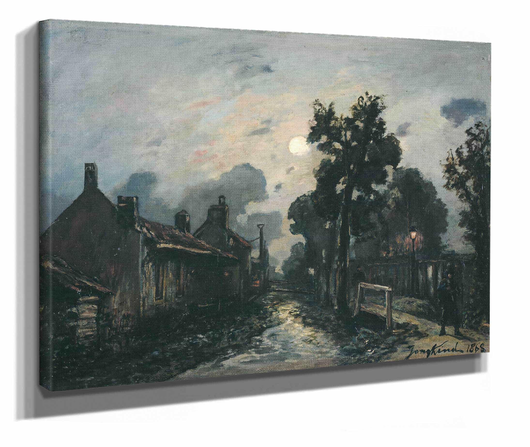 Une Rue A Delft Le Soir by Johan Barthold Jongkind