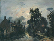 Une Rue A Delft Le Soir by Johan Barthold Jongkind