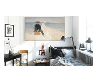 Unfinished Drawing Of Two Men Sailing by Edwin Austin Abbey