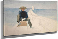 Unfinished Drawing Of Two Men Sailing by Edwin Austin Abbey