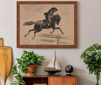 Unidentified Illustration Of A Rider Jumping A Fence by Edwin Austin Abbey