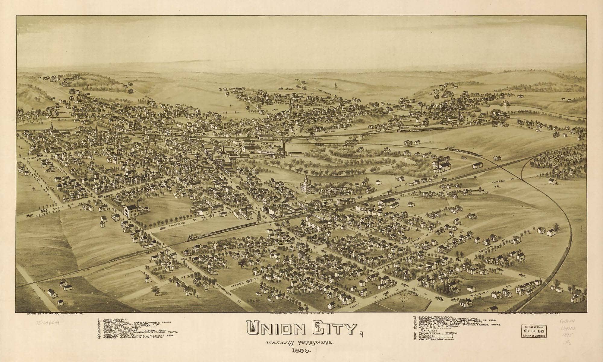 Union City Erie County Pennsylvania 1895  State Of Pennsylvania