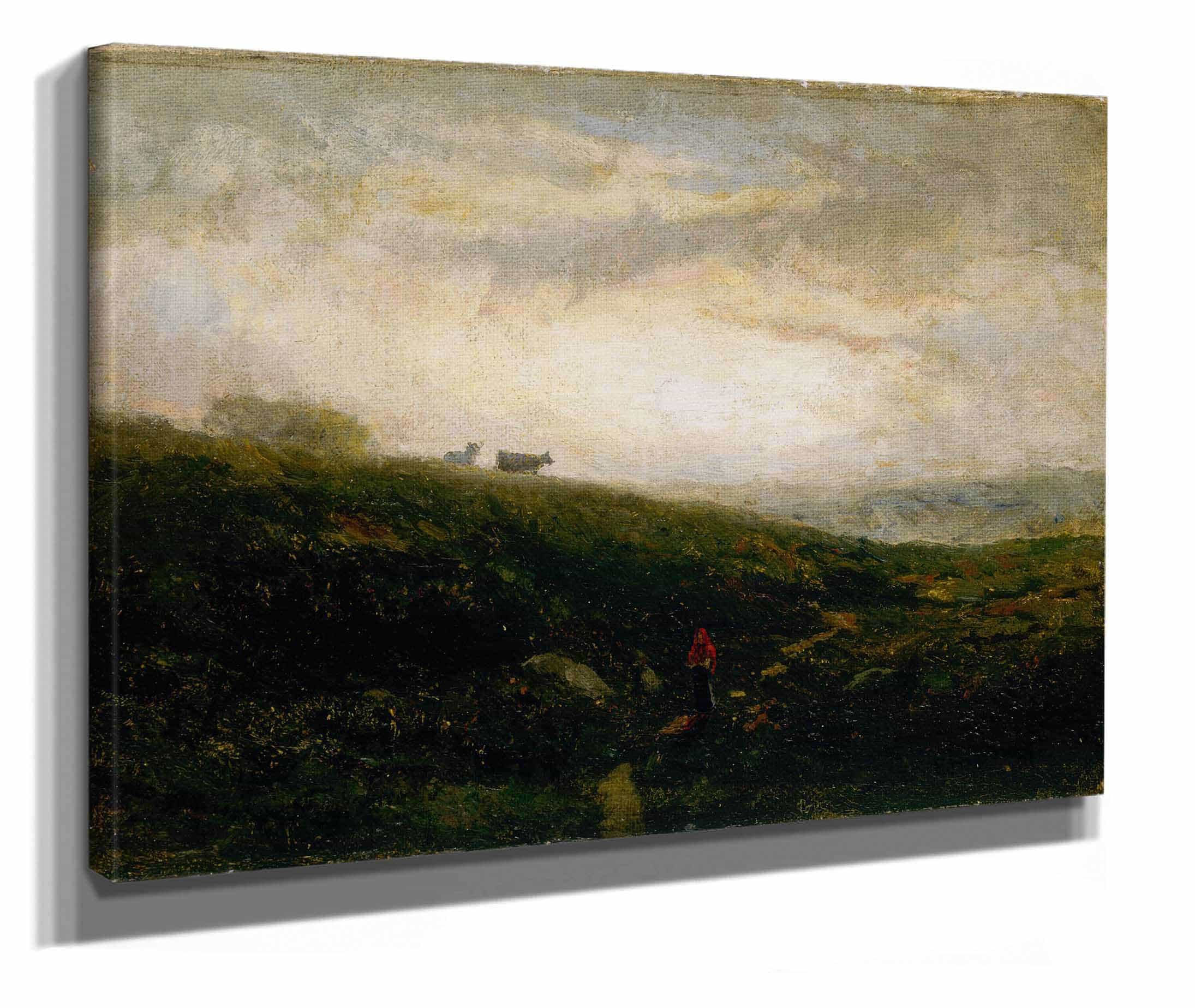 Untitled Cows Descending Hillside by Edward Mitchell Bannister