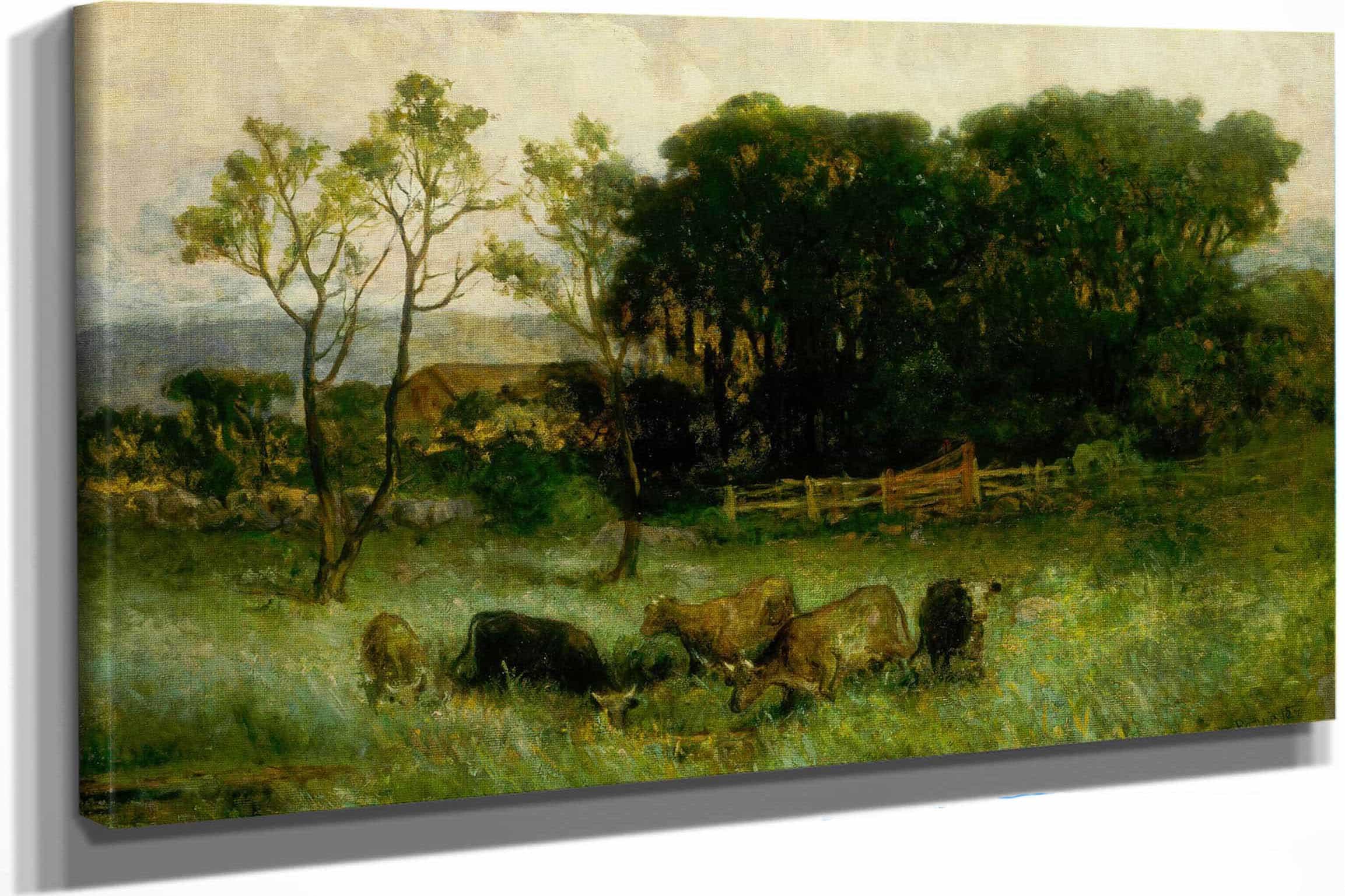 Untitled Five Cows In Pasture by Edward Mitchell Bannister