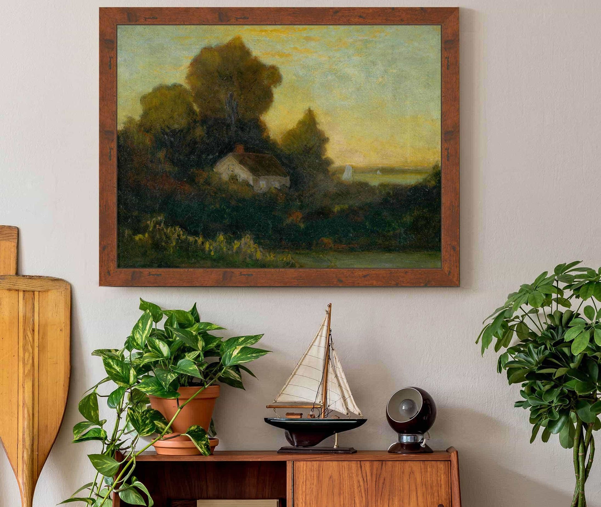 Untitled House In Woods Near Lake by Edward Mitchell Bannister