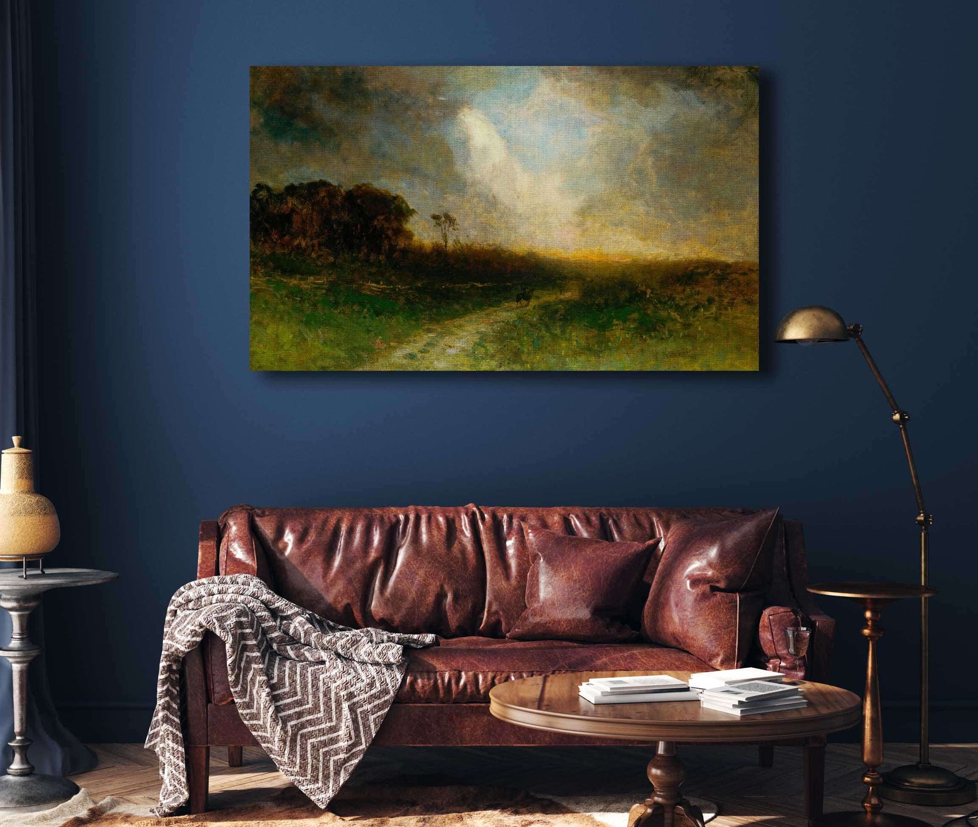 Untitled Landscape Man On Horse by Edward Mitchell Bannister