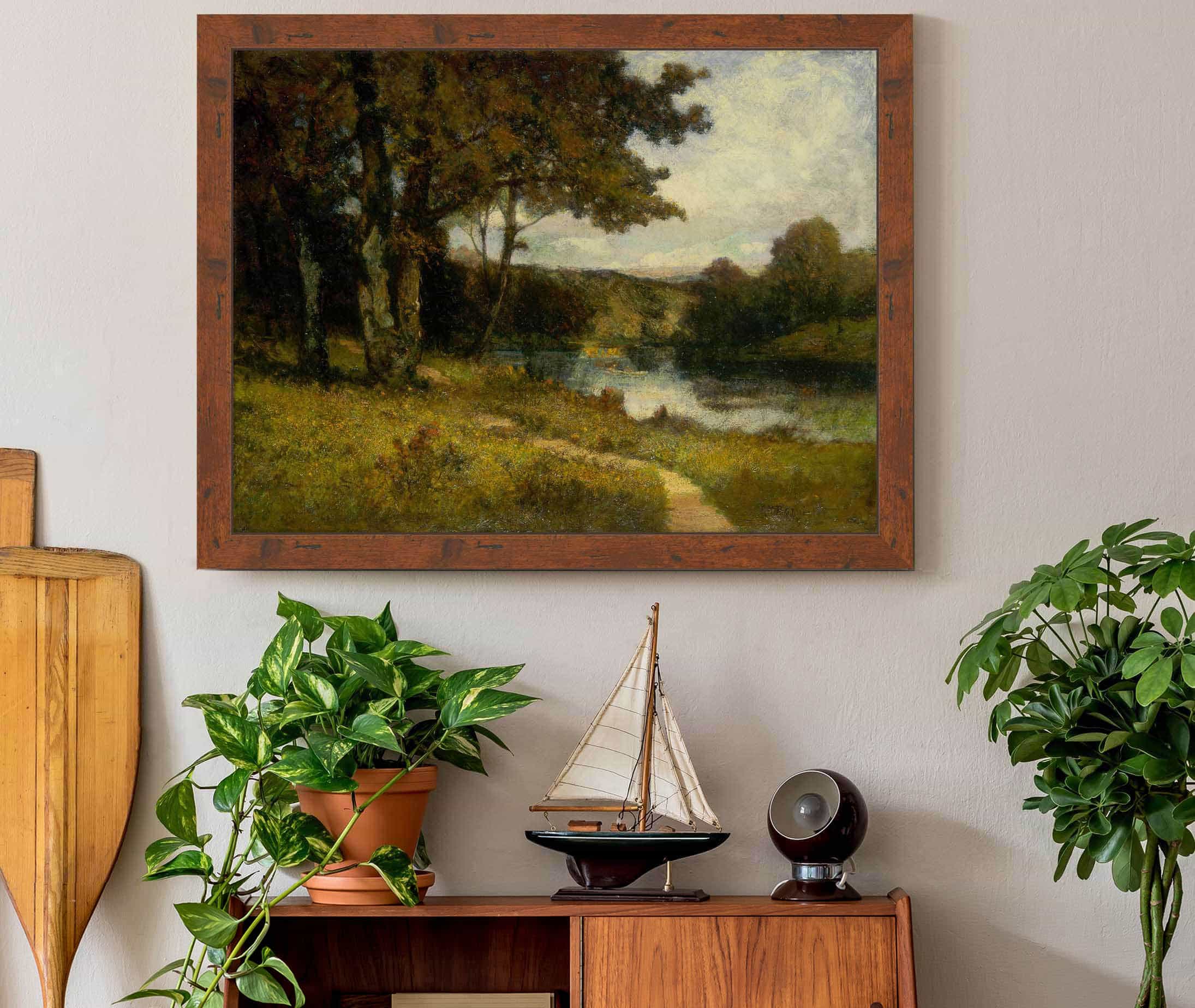 Untitled Landscape Trees Near River by Edward Mitchell Bannister