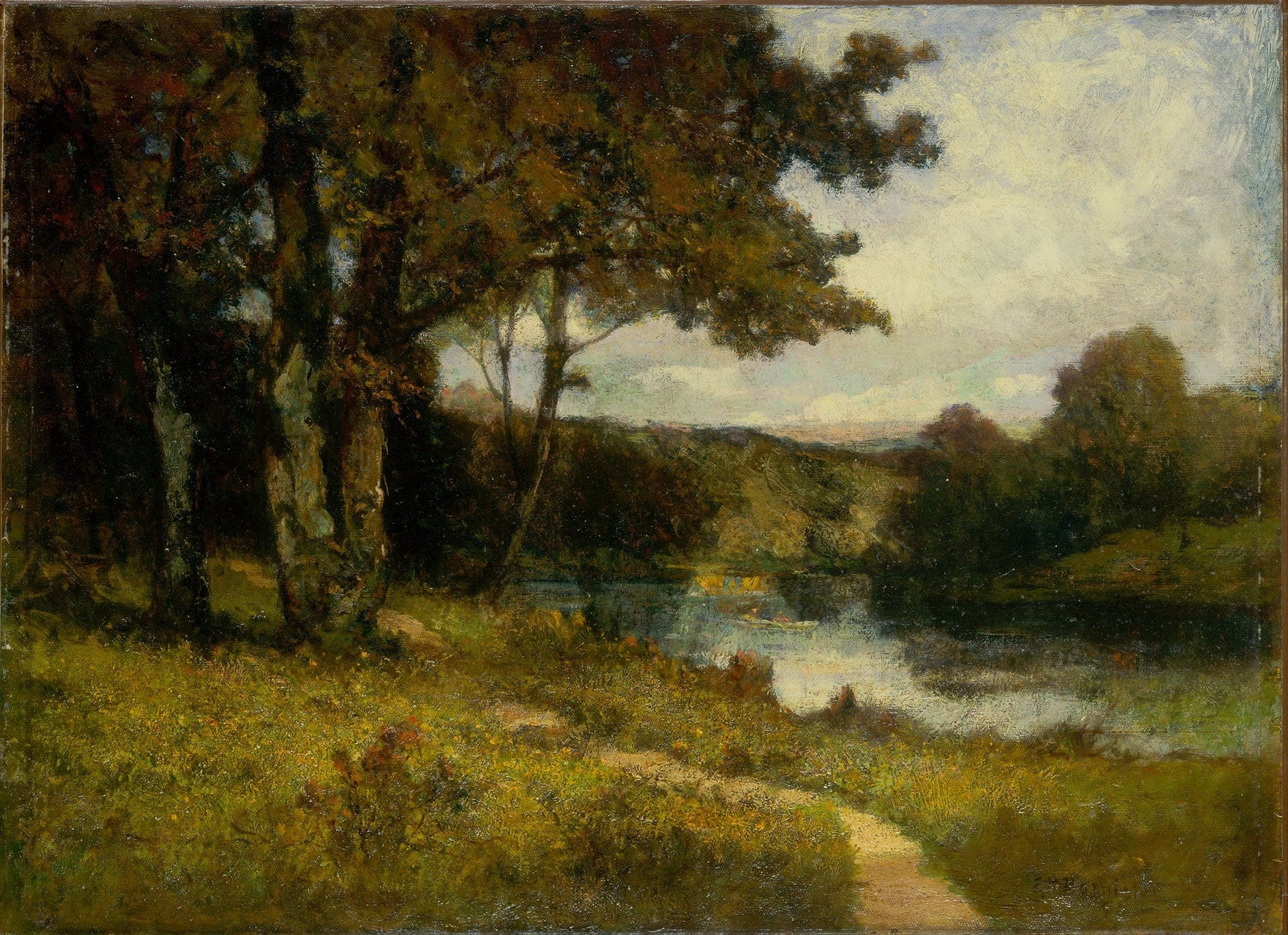 Untitled Landscape Trees Near River by Edward Mitchell Bannister