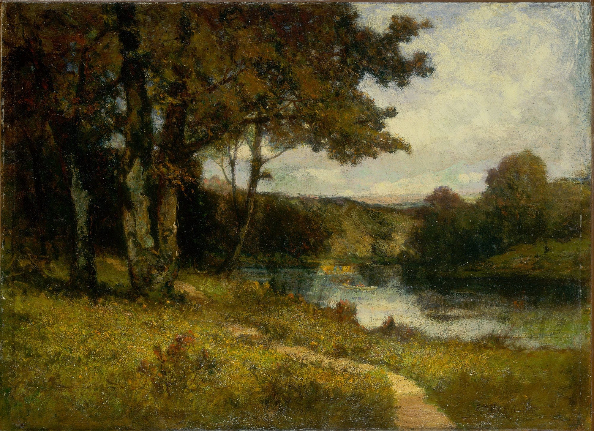 Untitled Landscape Trees Near River by Edward Mitchell Bannister